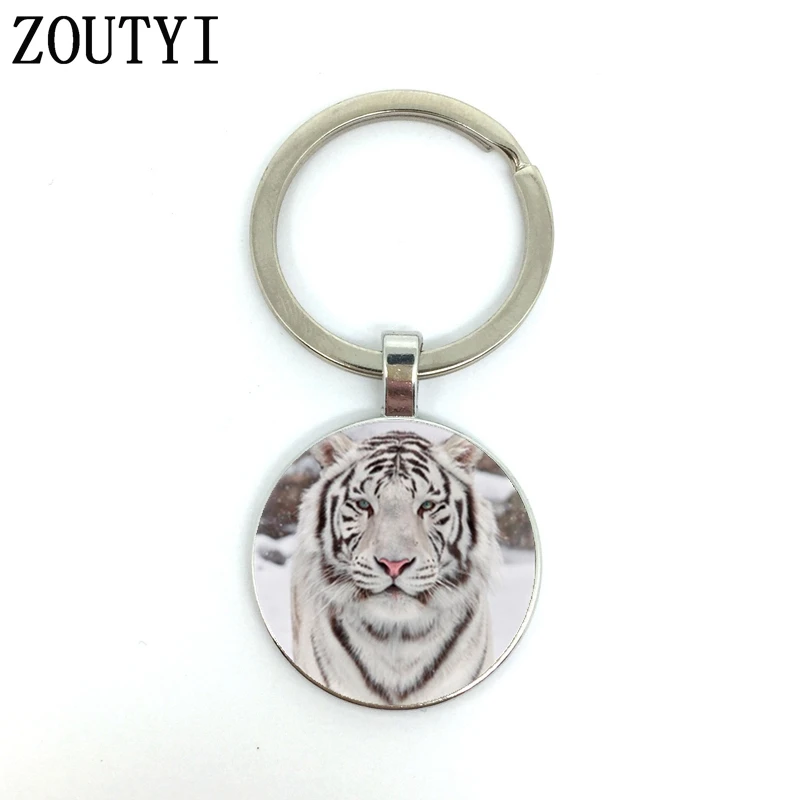 Новинка-Лидер-продаж-очаровательный-Тотем-белого-тигра-качественный-автомобильный-брелок-для-ключей-для-мужчин-и-женщин-выпуклый-стеклянный-брелок-для-ключей