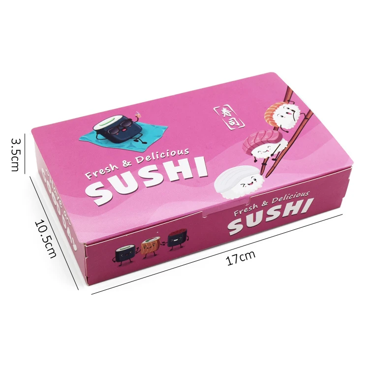 50 Pcs Disposable Sushi Box Rice Ball Paper Packing Box For Fast Food Shop Restaurant Sushi Box Packaging Thicken Supplier