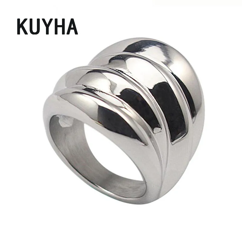 316L Stainless Steel Punk Rings for Women Unique Fashion Jewelry Ring Silver Color Punk Best Present for Girl