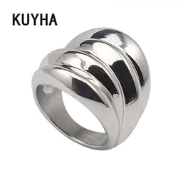 316L Stainless Steel Punk Rings for Women Unique Fashion Jewelry Ring Silver Color Punk Best Present for Girl