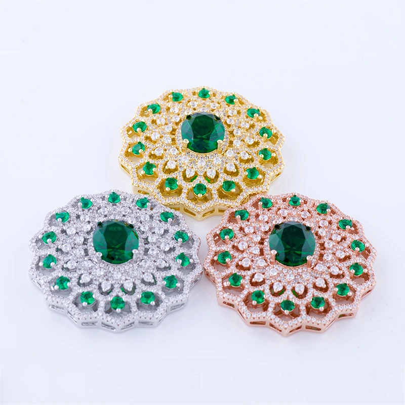 Micro Pave Colorful Cubic Zirconia Brass Jewelry Connectors Round Necklace Pendants For Women Handmade Pearls Necklace Making