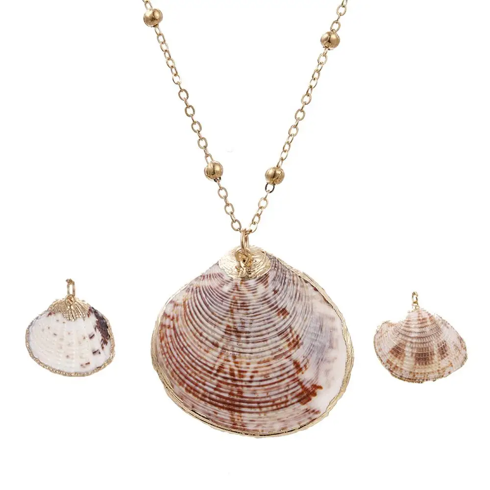 Bohemian Natural Cowrie Shell Pendant Necklace Conch Shell Chain Necklace Fashion Hawaii Summer Beach Jewelry Women Girl Gift