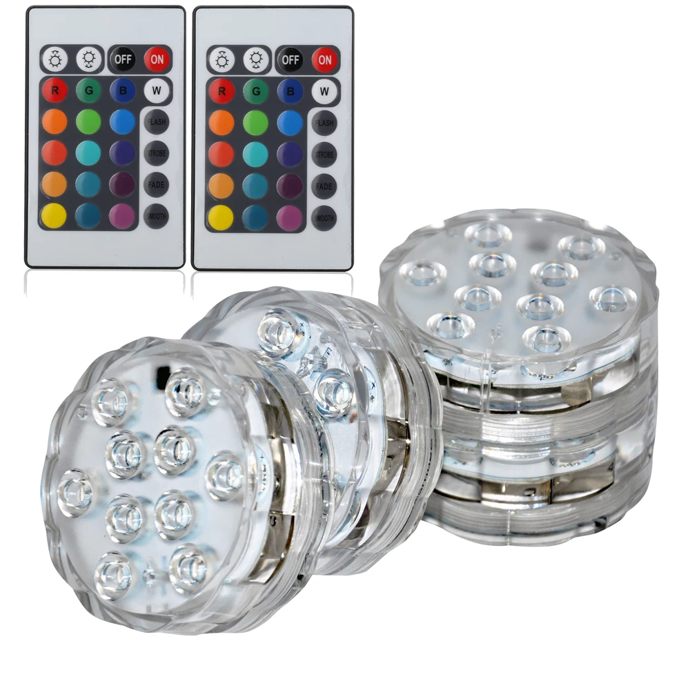 

4*LED submersible lights waterproof party pond lights multicolor RGB lights RGB Vase light for decoration