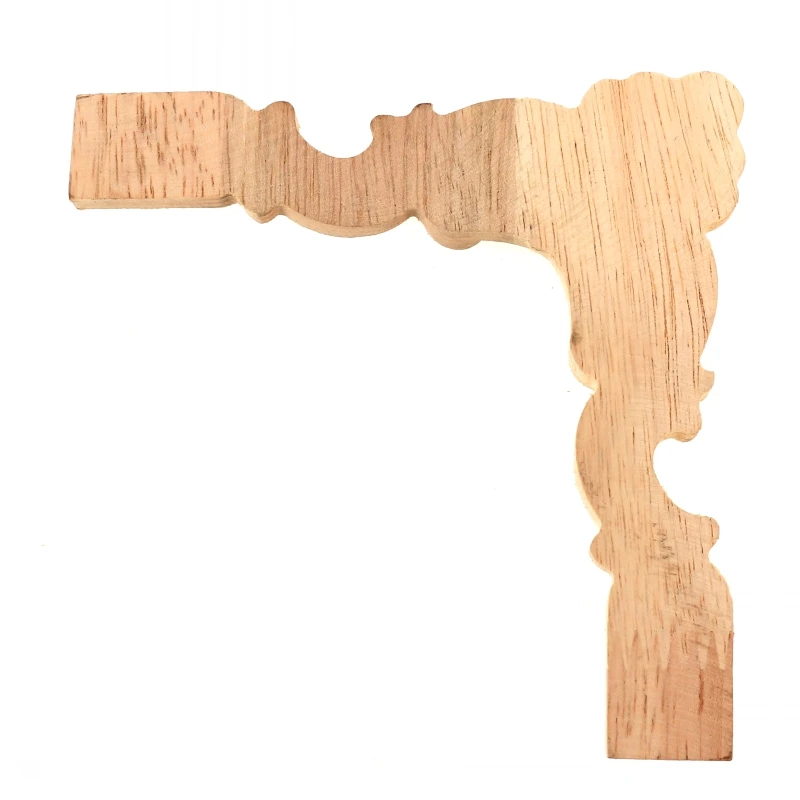 RUNBAZEF Vintage Unpainted Wood Carved Corner Onlay Applique Frame Background Home Furniture Wall Cabinet Door Decor Crafts