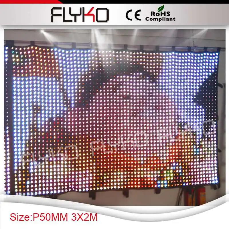 

Free shipping high definition P50 2X3M Christmas decoration stage curtain led displays