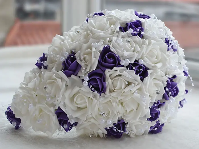 Personalizado 2016 quente real toque noivas rosa flores de casamento cascata de lágrima buquê de noiva com e pérolas impressionante bouquet de casamento