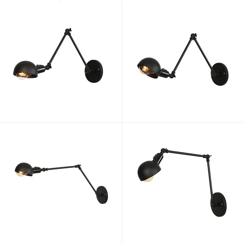 

American Retro Single Head Bedside Wall Light Decoration LED Wall Lamp Iron Art Bedroom Living Room Aisle Porch Light AC90-260V