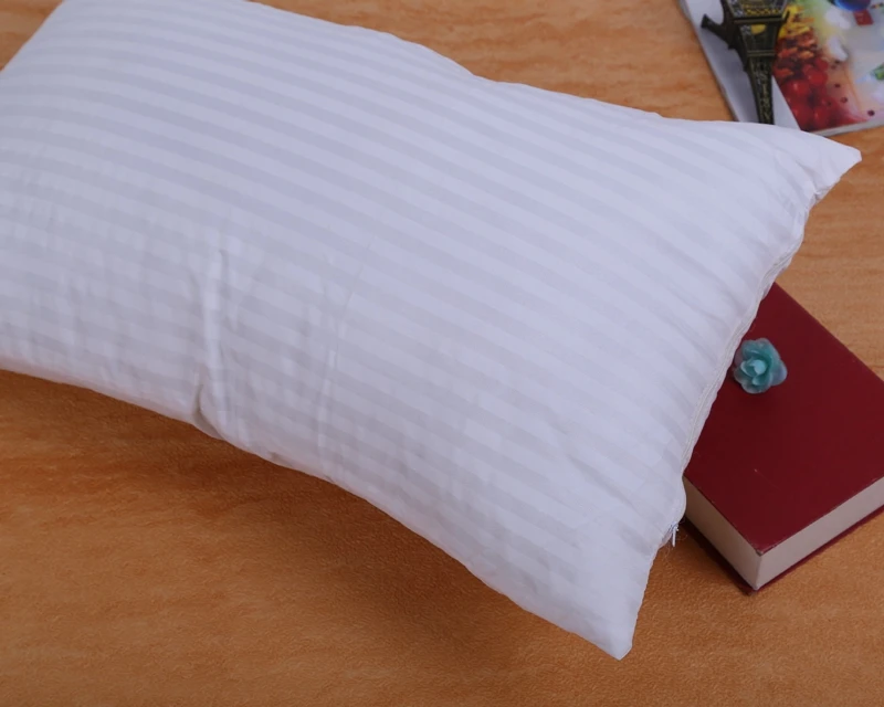 Super Soft Comfortable Silk Pillow Adults Neck Pillow Bedding Striped 100%Cotton Cover 48x74cm/66x66 cm Sleep Partner 1pc
