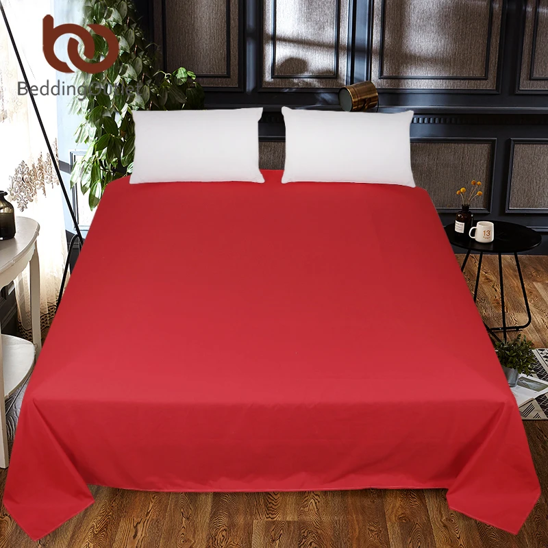 Imagem -03 - Beddingoutlet Folha de Cama de Cor Sólida One Preço Branco Preto Vermelho Folha Plana Microfibra Colchas de Cama Macia Twin Full Queen King