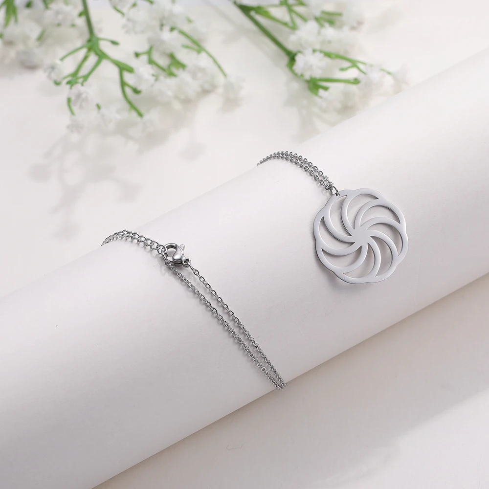 Skyريم الموضة دوامة دوامة قلادة قلادة الفولاذ المقاوم للصدأ المختنق الرقبة سلاسل للنساء الحد الأدنى مجوهرات عيد الحب هدية #5