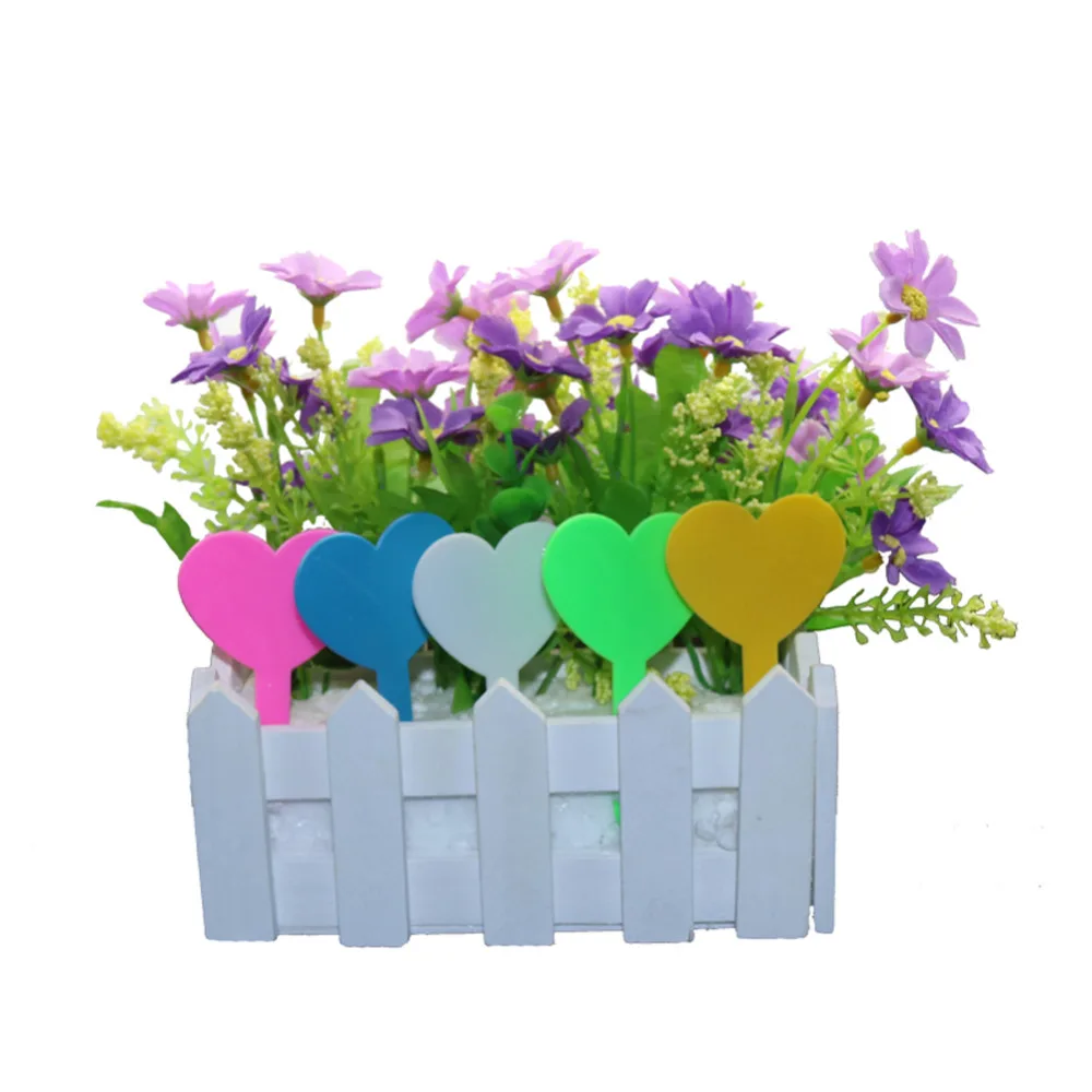 Herz-förmigen Kunststoff Etiketten Dekoration Tag Garten Sämlinge Vergossen Blumen Pflanzen Klassifizierung Kennzeichnung Werkzeuge 30 Pcs