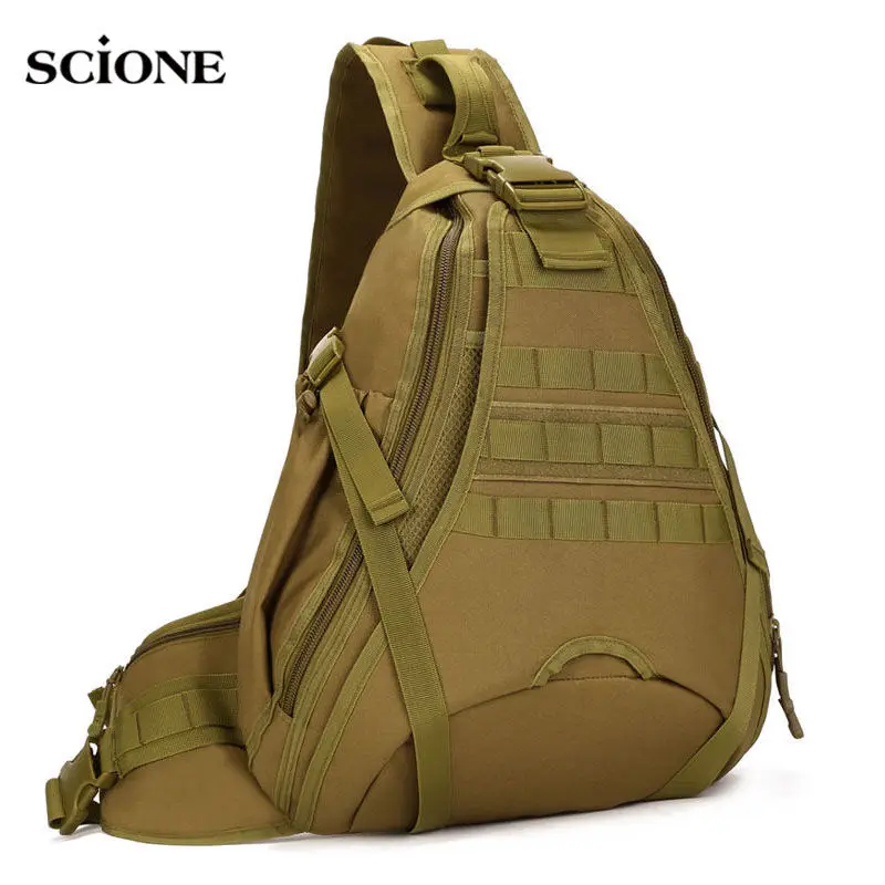 Men Tactical Backpack Single Shoulder Bag Chest Molle Crossbody Outdoor Camping Sling Waterproof Laptop Hunting Fishing Bags