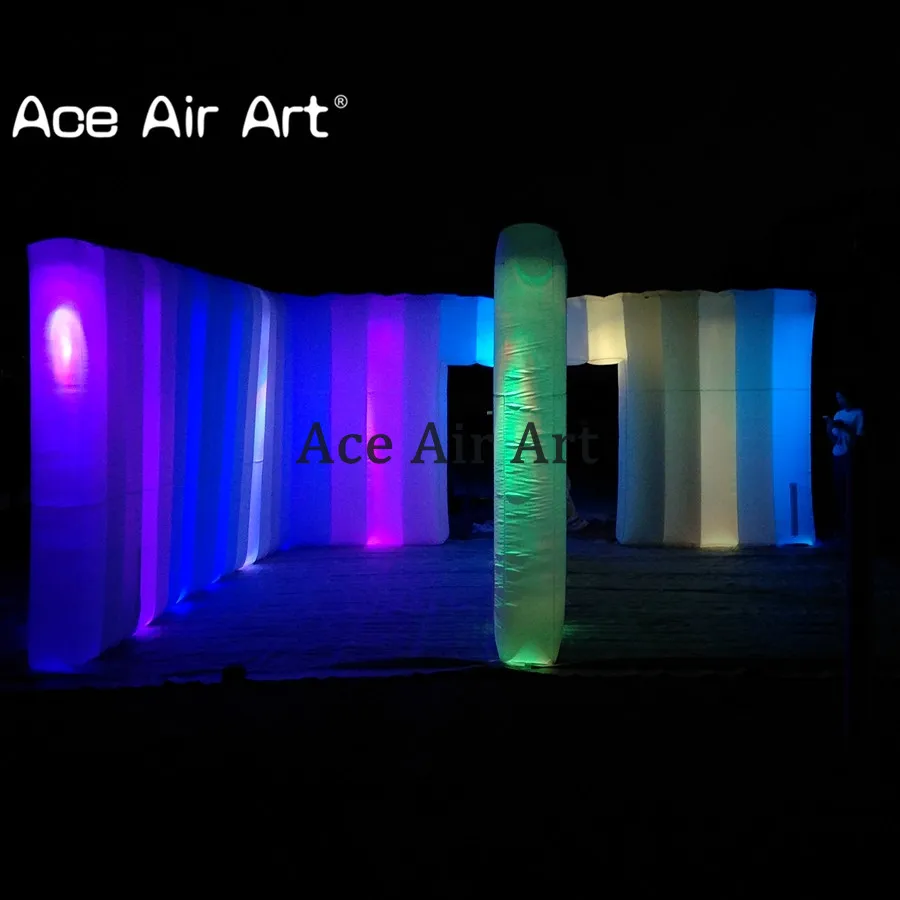 

Popular Detachable Inflatable Partition Wall Change Shapes Room Divider Wall with Colorful Lights for Display