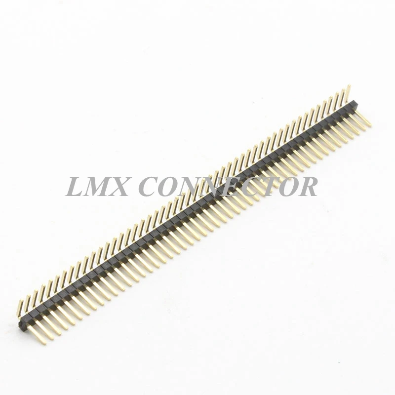 20PCS 1.27mm Male Pin Header Connector 1x40P/50P Single Row Right Argle  Copper Gold Plated