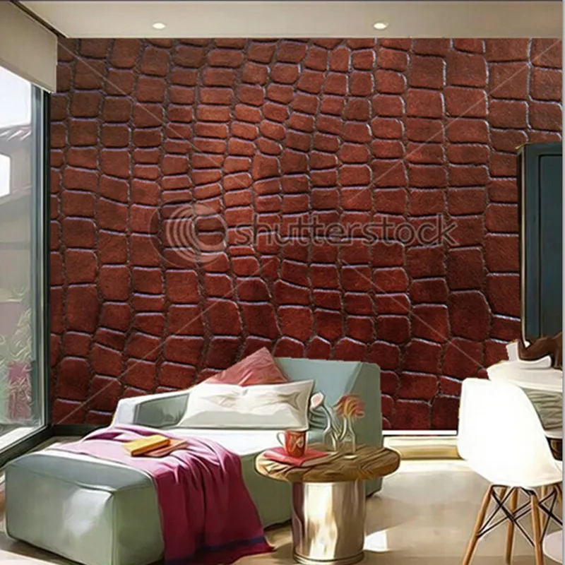 The custom 3D murals,Leather with crocodile dressed texture. papel de parede,living room sofa wall bedroom wall paper