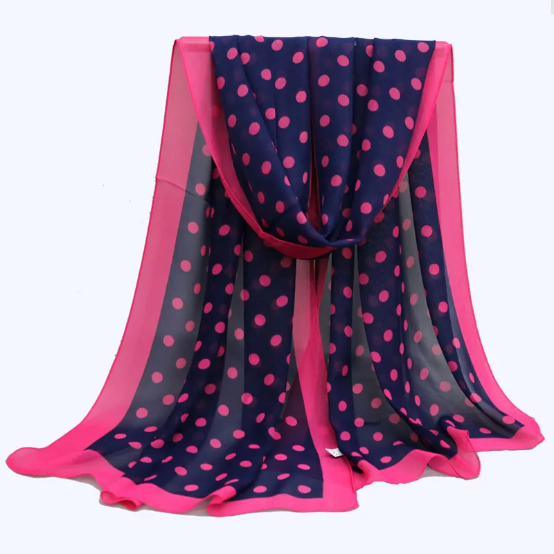 

chiffon polka dot Scarf Shawl for women wraps wrap Hijab cape summer scarves winter sciarpa and mujer stoles scarfs schal Shawls