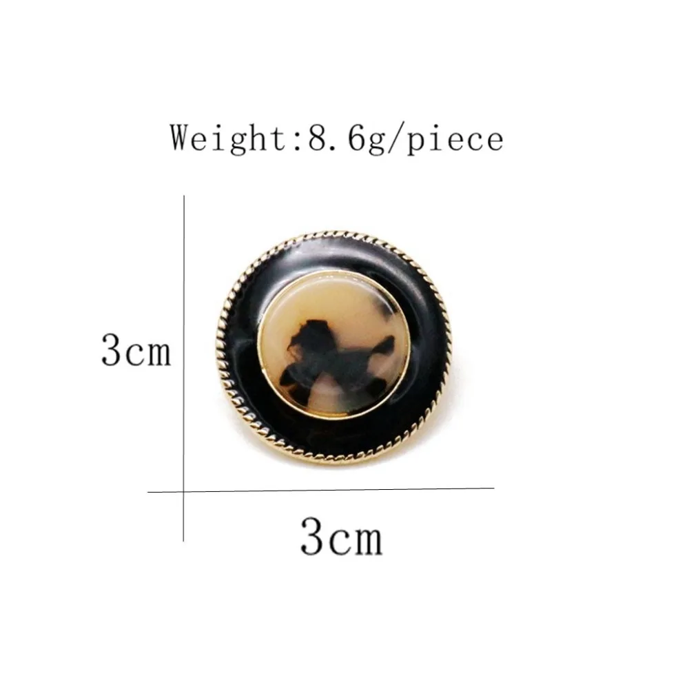 Round Pearl Black Enamel Cute Fashion Clip Earrings Statement Ear Jewelry For Women