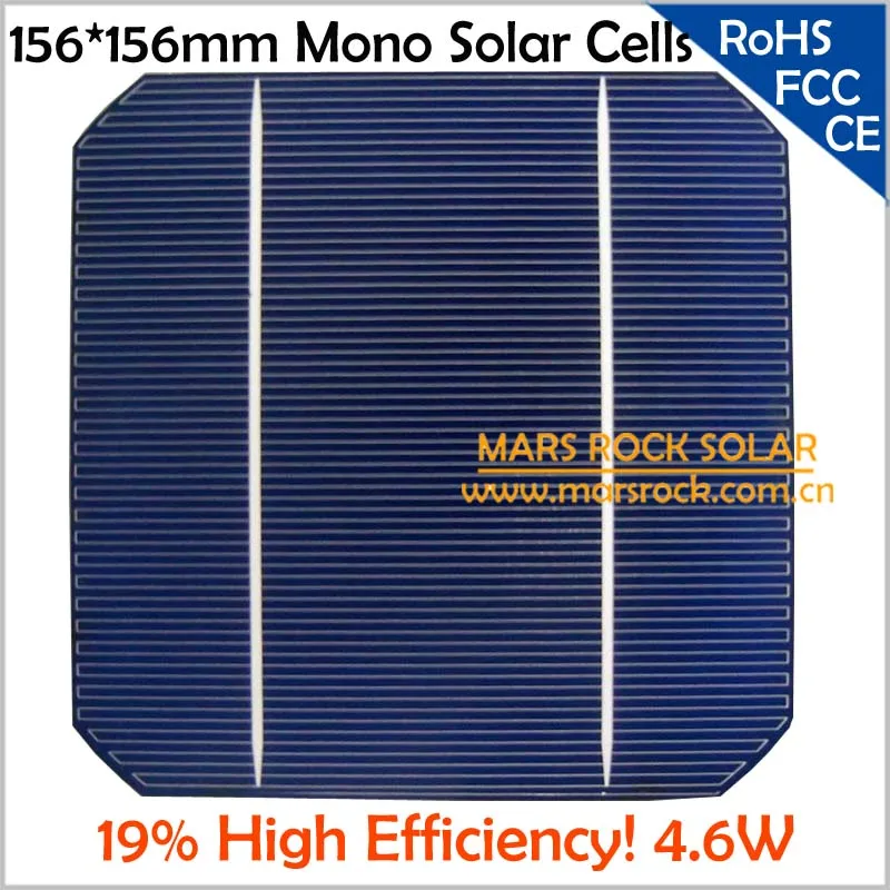 

500pcs High Efficiency Solar Cell Monocrystalline 156x156mm with 2 Busbar, 4.65W 0.5V, 19% Efficiency, Uniform Blue Color,CE TUV