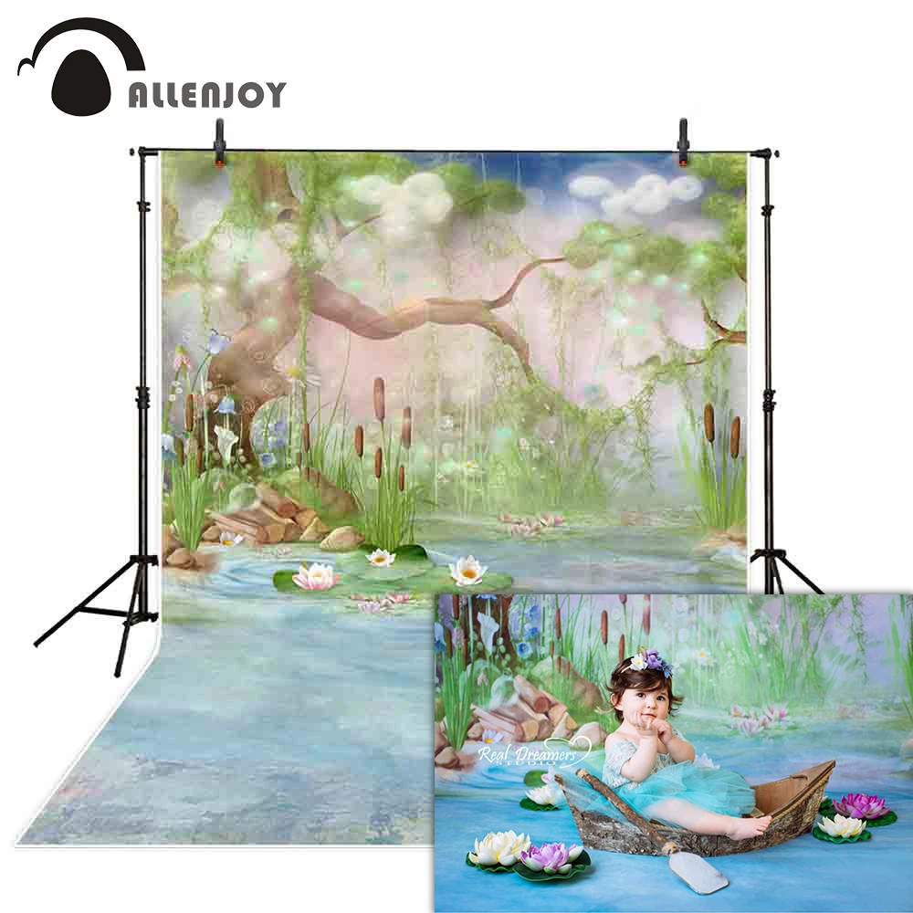 Allenjoy photography backdrops Tree River lotus firefly children Wonderland photo backdrop backgrounds for a photo shoot