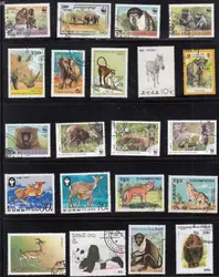 New 50Pcs/Lot Wild Animals Elephant Monkey All Different From Many Countries NO Repeat  Postage Stamps for Collecting