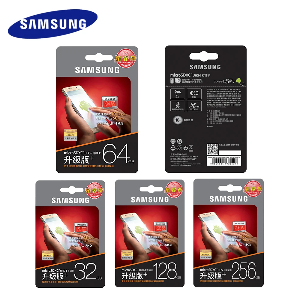 Original Samsung EVO PLUS Micro SD Card 64GB Class10 128GB UHS-1 Flash Memory card 32GB 16GB 256GB MicroSD cartao de memoria