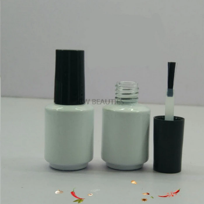 

500pcs/lot 8ml White Black Elegant Colored Custom Empty UV Gel Nail Polish Bottle With Brush Cap