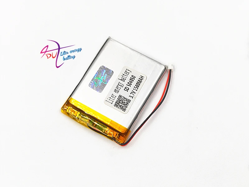 JST 1.25mm 2pin 504050 3.7 V 1500 mAh Litowo-polimerowa LiPo akumulator do Mp3 DVD PAD tablet mobilny pc banku mocy kamera