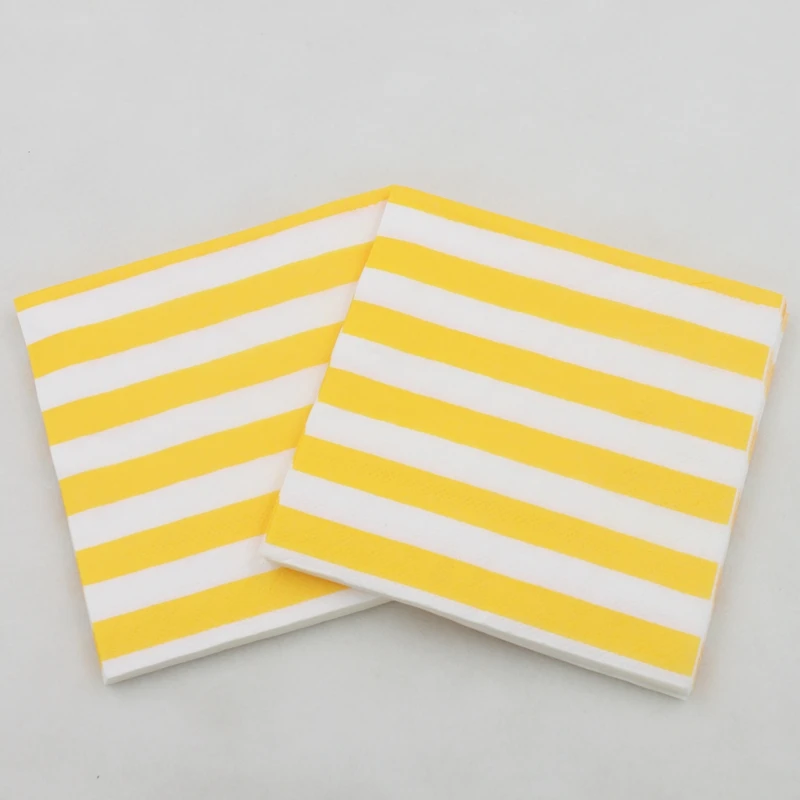 [RainLoong]  Wave Chevron Paper Napkin For Children Tissue Printed Napkins Supply 25cm*25cm (20pcs/pack)