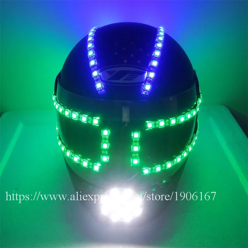 Hot Sale LED Luminous Growing Helmet Led Party Christmas Light Up Halloween Robot Helmet Headwear