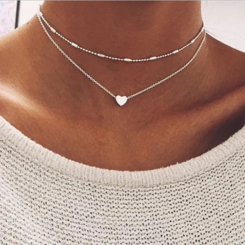 Hot Fashion Multilayer Coin Tassels Lariat Sexy Necklaces Moon Choker Elephant Feather Short Chain Pendants Collares For Women