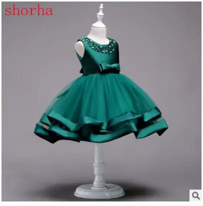 

New Summer pearl Dress Girl Princess Costume Dresses Girl Party BeautifulWear Tulle Kids Children Prom Gown Vestido Formal Dress