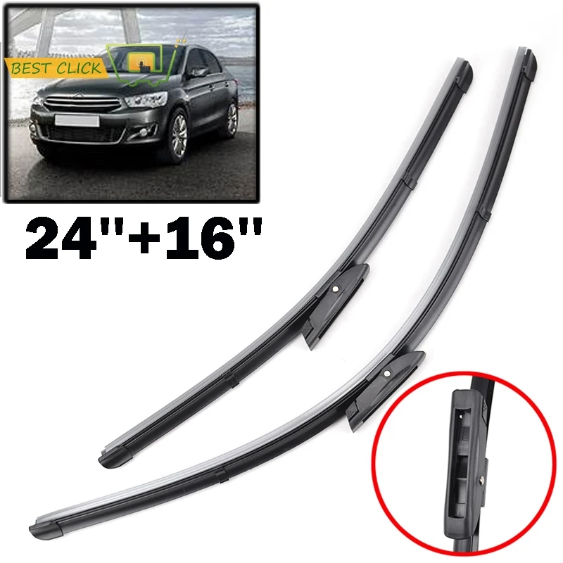 MISIMA Wiper Blade Sets Fit For Citroen C-Elysee Front Windshield Window MK2 24" 16" 2012 2013 2014 2015 2016 2017