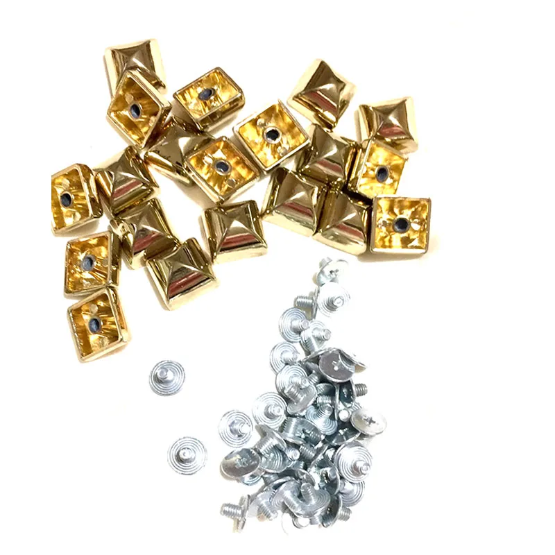 

12mm Gold Tone Pyramid Screwback Studs For Leather Craft Findings screw button rivet 100pcs/lot