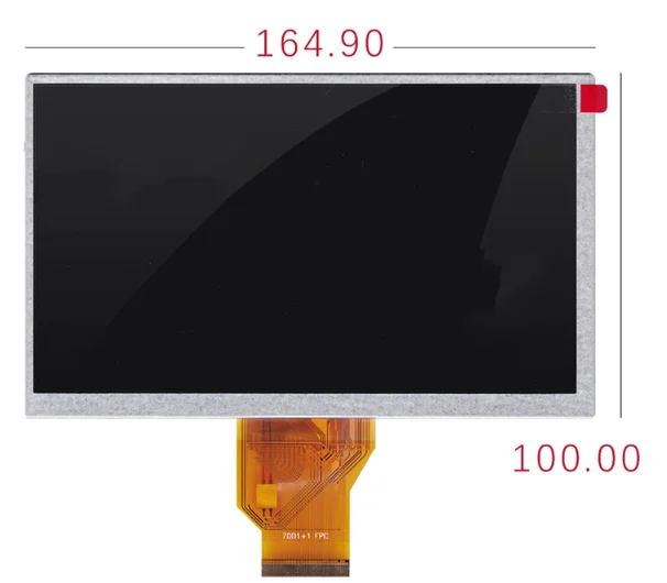 Thickness 5MM Original 7 inch LCD screen with touch screen 7DD1+1 FPC  AT070TN92 V. X at070tn90v.1