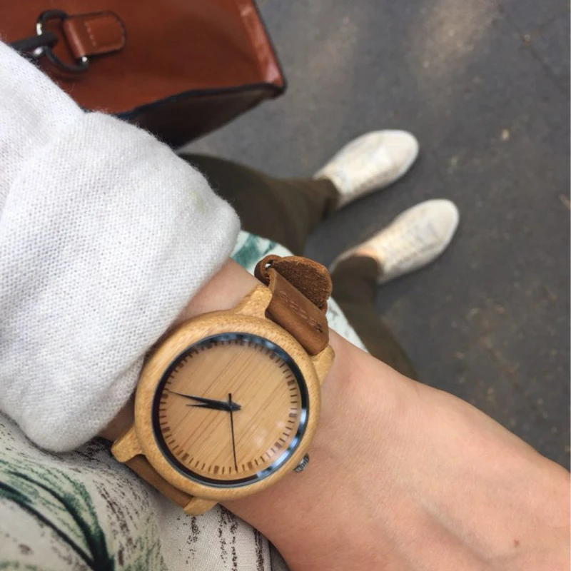 BOBO BIRD-relojes de madera de bambú Natural para hombre y mujer, pulsera hecha a mano, personalizable, gran regalo, envío directo