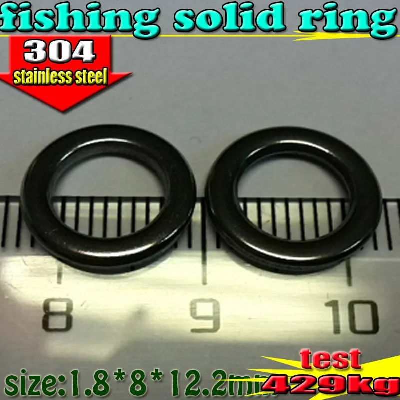 2023 100pcs/lot fishing solid ring Stainless steel 1.8*8*12.2mm the best quality 304 stainless steel