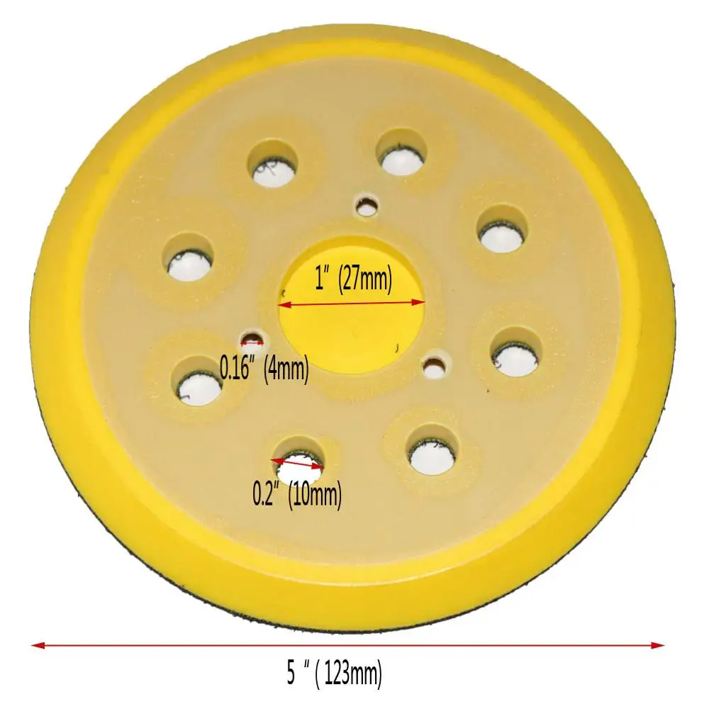 2pc 5 polegada 125mm placa de apoio lixamento 4/3 pregos 8 buraco lixadeira disco almofada apto lixadeira ar ângulo moedor ferramenta elétrica acessório