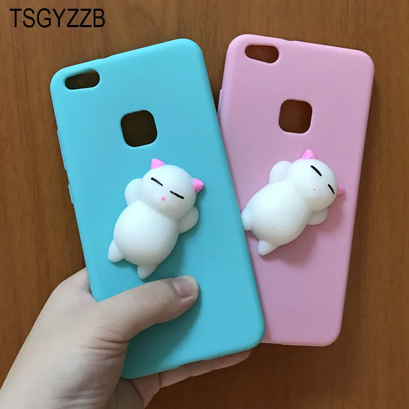 Candy TPU Cover For Huawei Honor 8 Lite P9/P8 Lite 2017 Cute Soft Silicone 3D Squishy Cat Fundas Phone Case For Huawei P10 Lite