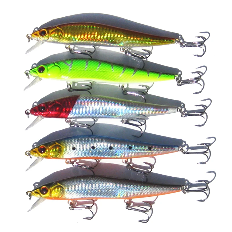 

Goture 5Pieces/lot Fishing Lure Floating Minnow/Wobbler With 3 pcs VMC Treble Hooks 14cm/23.2g (5.51in/0.82oz) Diving Depth 2M