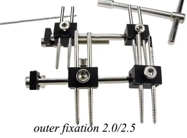 Medical orthopedics instrument stainless steel adjustable outer fixation set for animal aluminium alloy self tapping screw