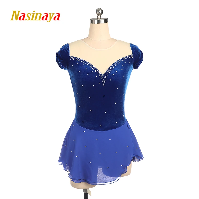 Custom Children\'S Ladies Figure Skating Show Costume Performance Costume Competition Dress Skating Skirt Blue