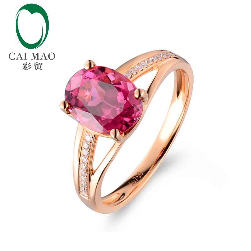 

Natural 1.81ct Tourmaline & 0.10 diamonds 14K Rose Gold Engagement Ring