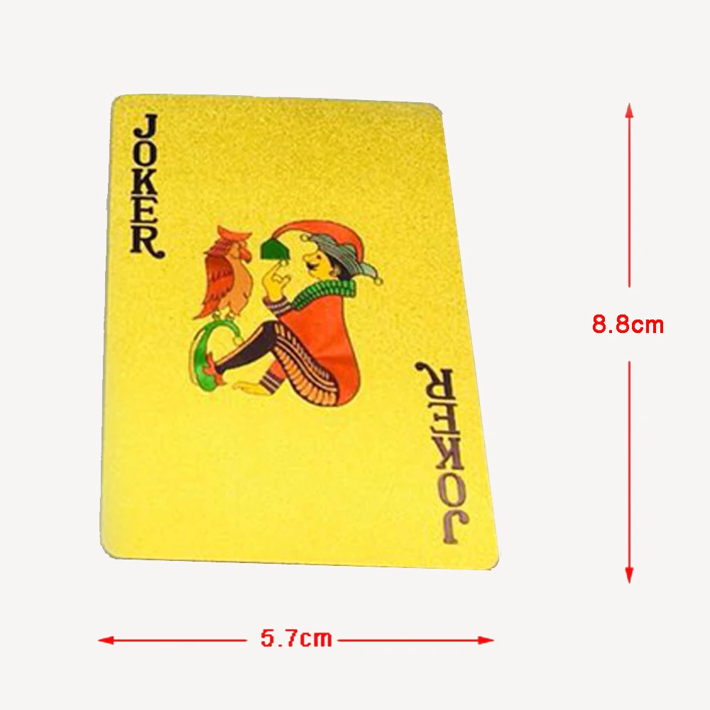 Golden Plastic Playing Cards Deck Waterproof Gold Foil Poker Magic Card Collection Edition