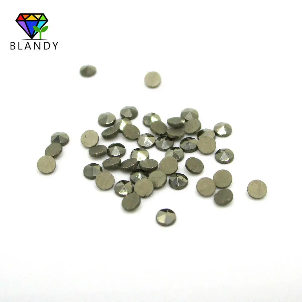 Factory Pirce High Quality 1.0mm-2.0mm Round Cut Flat Back Loose Natural Marcasite Stone For DIY Jewelry