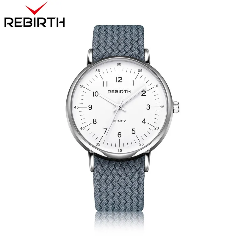 

Fashion Rebirth Men Watches Casual Mens Top Brand Luxury Quartz Nylon Strap Clock Sport Male Clocks Man Wristwatches New