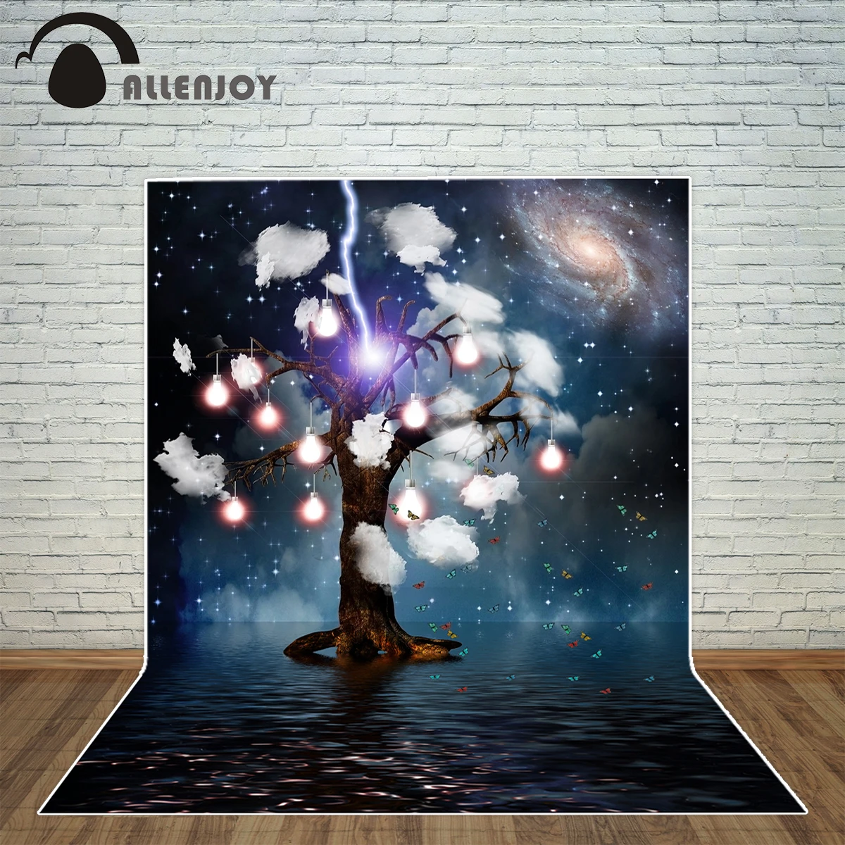 Allenjoy photography backdrop dreamy Star night clouds thunder butterfly eternal tree background photo studio camera fotografica