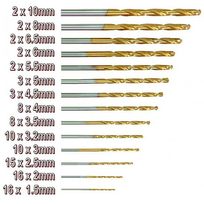 NEW free ship 99pcs 1.5mm - 10mm Titanium HSS Drill Bits Coated Stainless Steel HSS High Speed Drill Bit Set For Electrical Dril