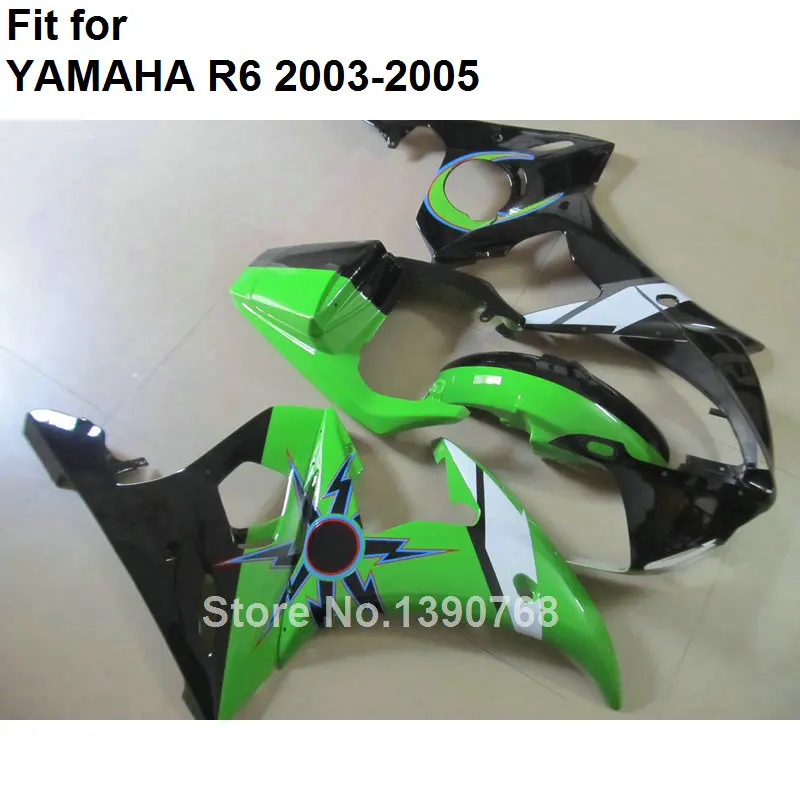 Compression molding bodyworks fairing kit for Yamaha YZFR6 2003 2004 2005 green black fairings YZF R6 03 04 05 BC56