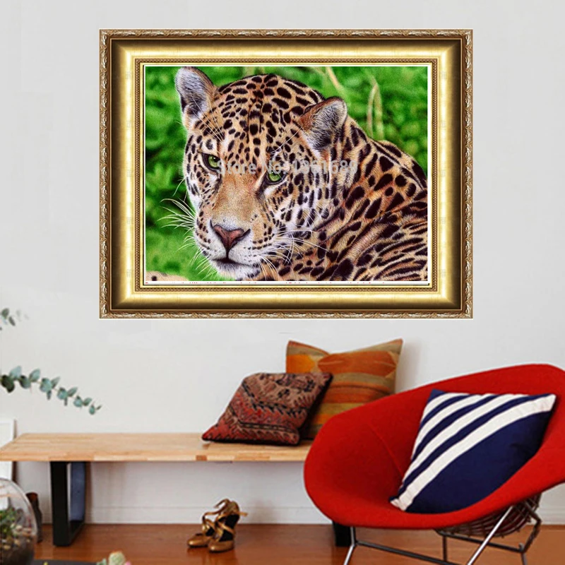 2015 Diamond Embroidery Animal DIY Diamond Painting Tiger Diamond Cross Stitch Crystal Square Diamond Home Decoration Needlework