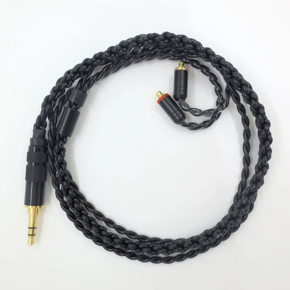 MMCX интерфейс короткая линия SE215 SE535 SE846 UE900 W40 W60 Универсальный посеребренный кабель для наушников (60-70 см)